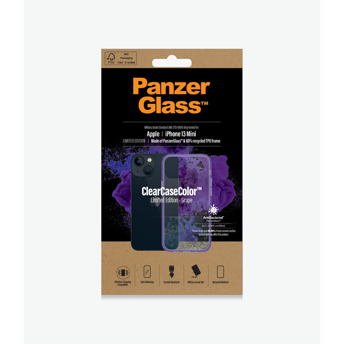 PanzerGlass - Pouzdro ClearCaseColor AB pro iPhone 13 mini, grape