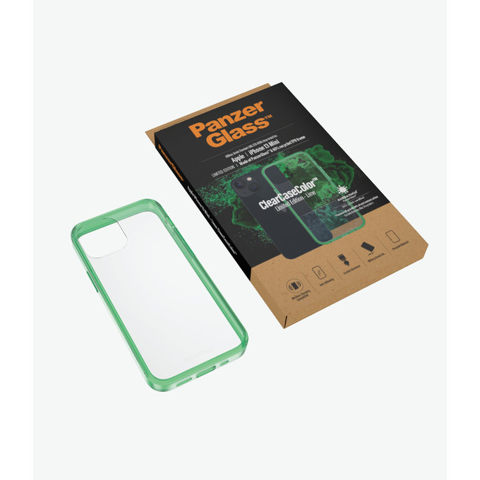PanzerGlass - Pouzdro ClearCaseColor AB pro iPhone 13 mini, lime