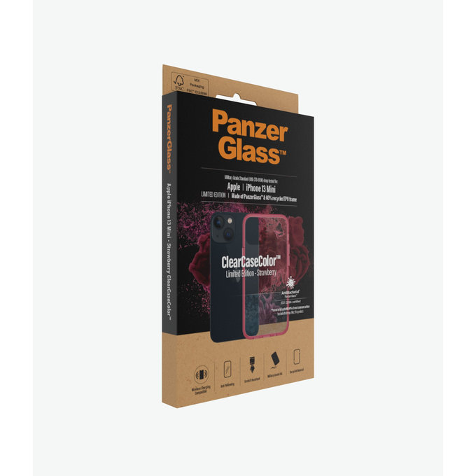 PanzerGlass - Pouzdro ClearCaseColor AB pro iPhone 13 mini, strawberry