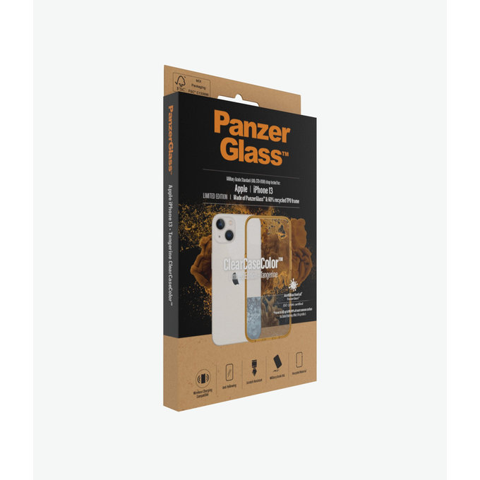 PanzerGlass - Pouzdro ClearCaseColor AB pro iPhone 13, tangerine