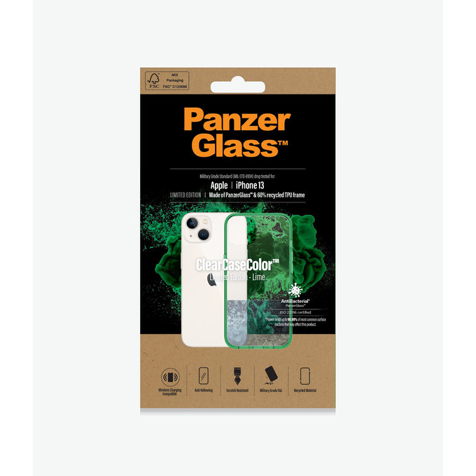 PanzerGlass - Pouzdro ClearCaseColor AB pro iPhone 13, lime