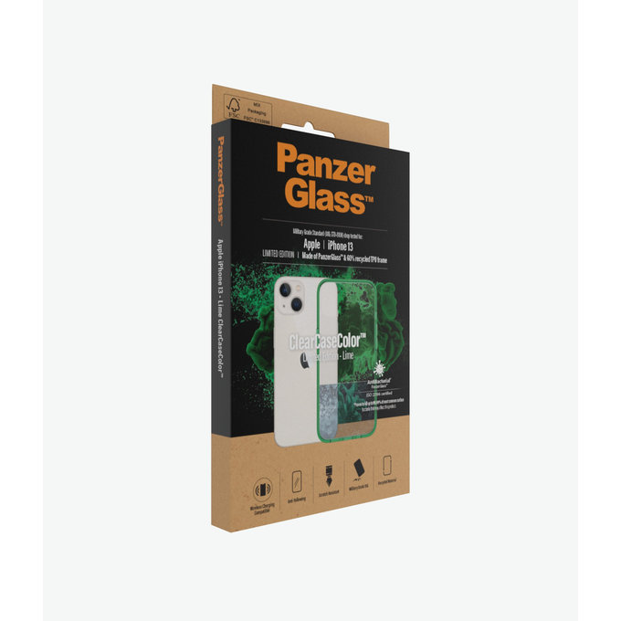 PanzerGlass - Pouzdro ClearCaseColor AB pro iPhone 13, lime
