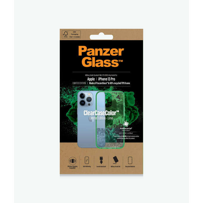 PanzerGlass - Pouzdro ClearCaseColor AB pro iPhone 13 Pro, lime