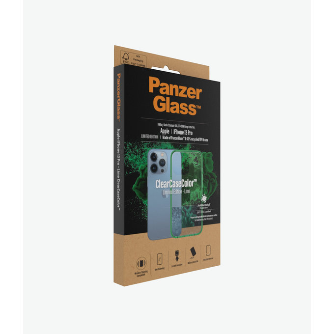 PanzerGlass - Pouzdro ClearCaseColor AB pro iPhone 13 Pro, lime