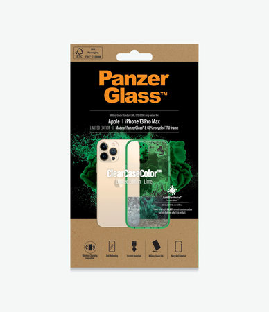 PanzerGlass - Pouzdro ClearCaseColor AB pro iPhone 13 Pro Max, lime