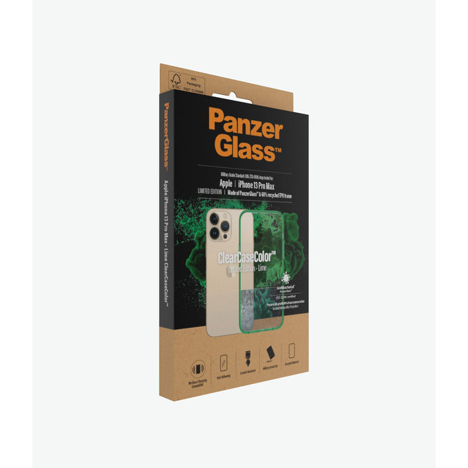 PanzerGlass - Pouzdro ClearCaseColor AB pro iPhone 13 Pro Max, lime