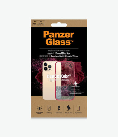 PanzerGlass - Pouzdro ClearCaseColor AB pro iPhone 13 Pro Max, strawberry