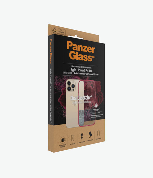 PanzerGlass - Pouzdro ClearCaseColor AB pro iPhone 13 Pro Max, strawberry