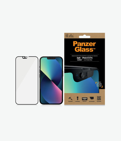 PanzerGlass - Tvrzené Sklo Case Friendly CamSlider AB pro iPhone 13, 13 Pro a 14, černá
