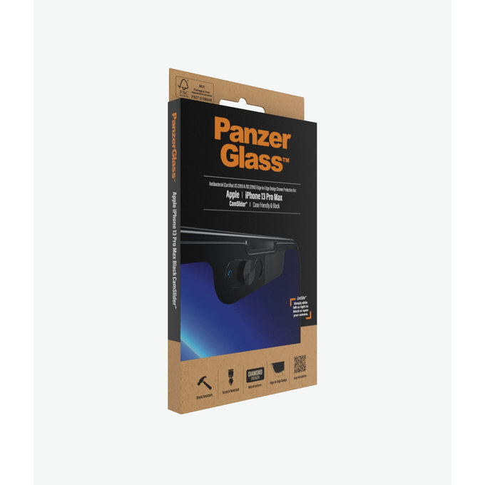 PanzerGlass - Tvrzené Sklo Case Friendly CamSlider AB pro iPhone 13 Pro Max a 14 Plus, černá