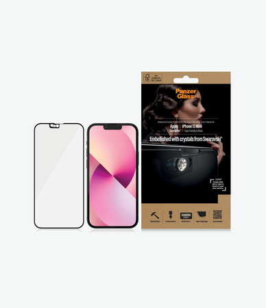 PanzerGlass - Tvrzené Sklo Case Friendly CamSlider Swarovski AB pro iPhone 13 mini, black