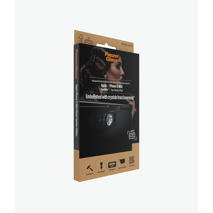 PanzerGlass - Tvrzené Sklo Case Friendly CamSlider Swarovski AB pro iPhone 13 mini, black