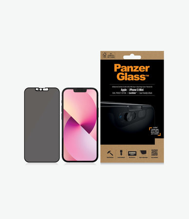 PanzerGlass - Tvrzené Sklo Case Friendly Privacy CamSlider AB pro iPhone 13 mini, černá