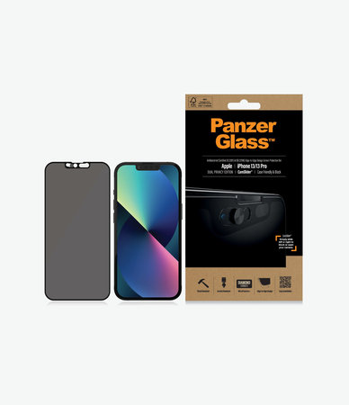 PanzerGlass - Tvrzené Sklo Case Friendly Privacy CamSlider AB pro iPhone 13, 13 Pro a 14, černá
