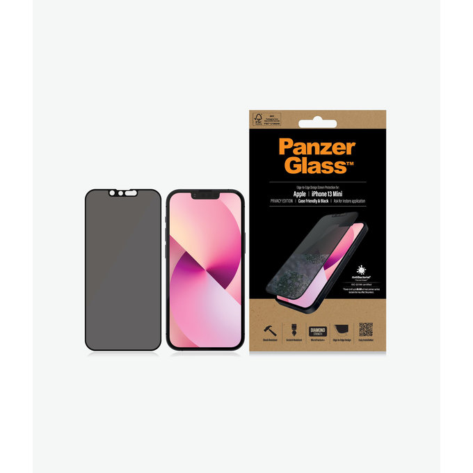PanzerGlass - Tvrzené Sklo Case Friendly Privacy AB pro iPhone 13 mini, černá