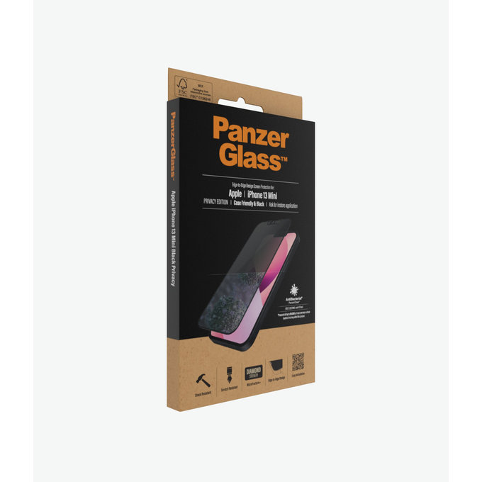 PanzerGlass - Tvrzené Sklo Case Friendly Privacy AB pro iPhone 13 mini, černá