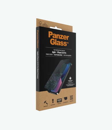 PanzerGlass - Tvrzené Sklo Case Friendly Privacy AB pro iPhone 13, 13 Pro, 14 a 16e, černá