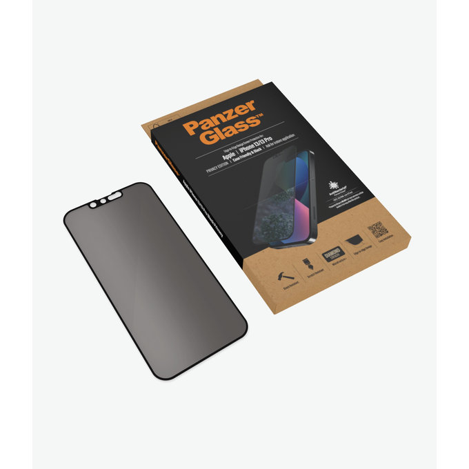 PanzerGlass - Tvrzené Sklo Case Friendly Privacy AB pro iPhone 13, 13 Pro, 14 a 16e, černá