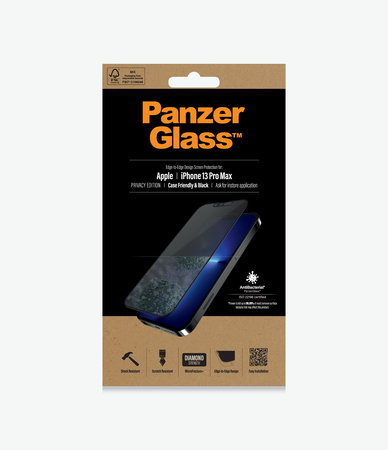 PanzerGlass - Tvrzené Sklo Case Friendly Privacy AB pro iPhone 13 Pro Max a 14 Plus, černá