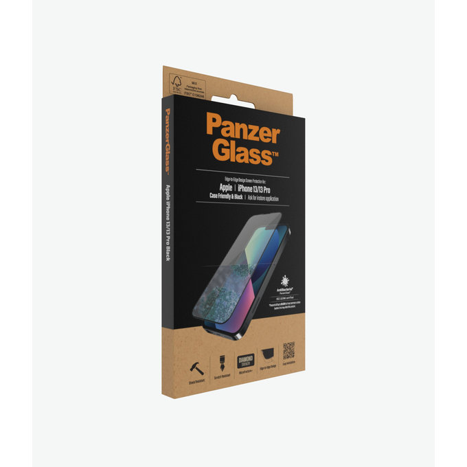 PanzerGlass - Tvrzené Sklo Case Friendly AB pro iPhone 13, 13 Pro a 14, black