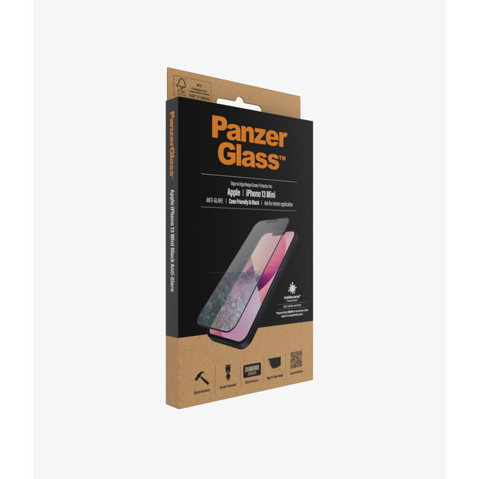 PanzerGlass - Tvrzené Sklo Case Friendly Anti-Glare AB pro iPhone 13 mini, black
