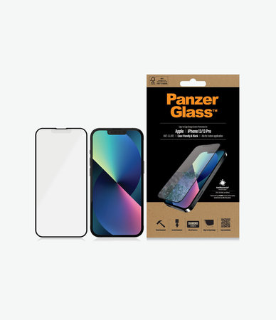 PanzerGlass - Tvrzené Sklo Case Friendly Anti-Glare AB pro iPhone 13, 13 Pro a 14, black