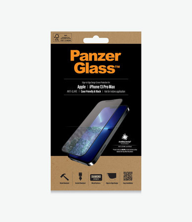PanzerGlass - Tvrzené Sklo Case Friendly Anti-Glare AB pro iPhone 13 Pro Max a 14 Plus, černá