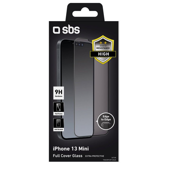 SBS - Tvrzené sklo Full Cover pro iPhone 13 mini, černá