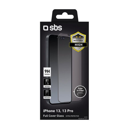 SBS - Tvrzené Sklo Full Cover pro iPhone 13, 13 Pro, 14 a 16e, černá