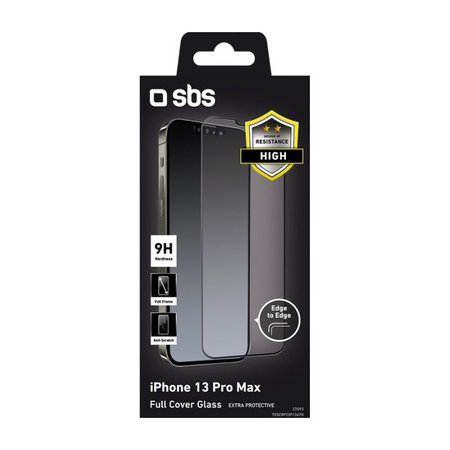 SBS - Tvrzené Sklo Full Cover pro iPhone 13 Pro Max a 14 Plus, černá