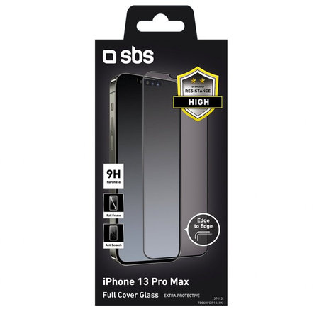 SBS - Tvrzené Sklo Full Cover pro iPhone 13 Pro Max a 14 Plus, černá