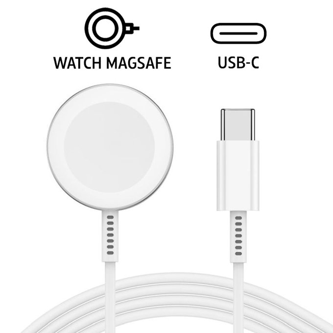 Magnetická rychlonabíječka pro Apple Watch, USB-C, 1 m, aluminium, bulk