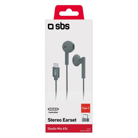 SBS - Stereo Sluchátka Studio Mix 65c, USB-C konektor, šedá