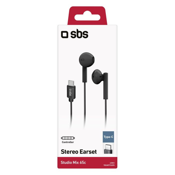 SBS - Stereo Sluchátka Studio Mix 65c, USB-C konektor, černá