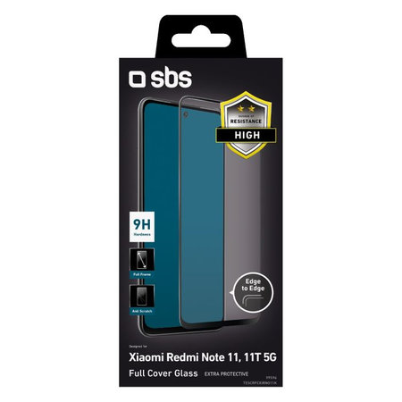 SBS - Tvrzené Sklo Full Cover pro Xiaomi Redmi Note 11, Note 11T 5G, černá