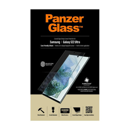 PanzerGlass - Tvrzené Sklo Case Friendly AB pro Samsung Galaxy S22 Ultra, Fingerprint komp., černá