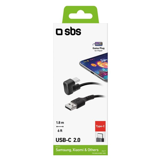 SBS - USB-C / USB Kabel (1.8m), černá