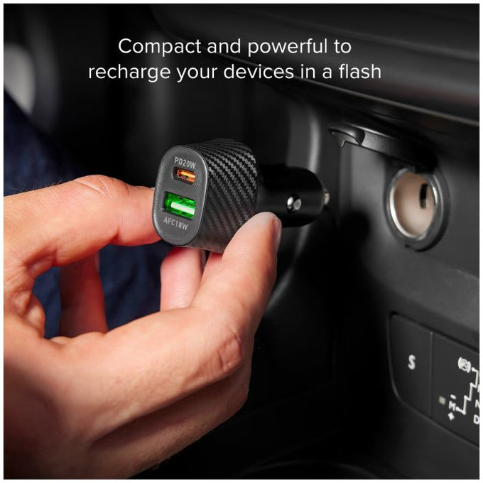 SBS - Autonabíječka USB, USB-C, černá