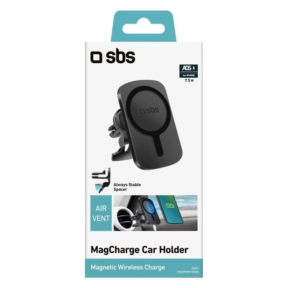 SBS - Držák MagCharge do auta pro nabíjení MagSafe do ventilace, černý