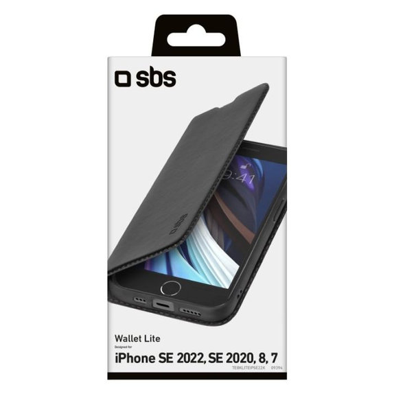SBS - Pouzdro Book Wallet Lite pro iPhone 7, 8, SE 2020 a SE 2022, černá