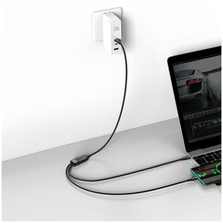 Baseus - USB-C / 2x USB-C Kabel (1.5m), černá