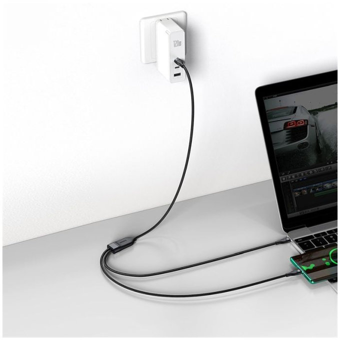 Baseus - USB-C / 2x USB-C Kabel (1.5m), černá