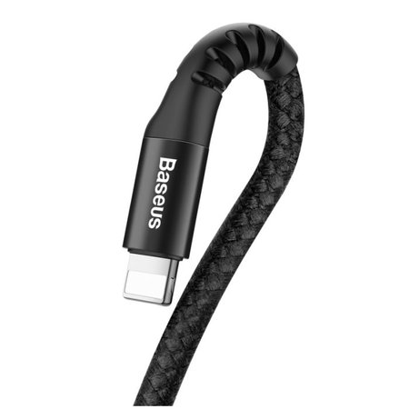 Baseus - Lightning / USB Kabel (1m), pružinový, černá