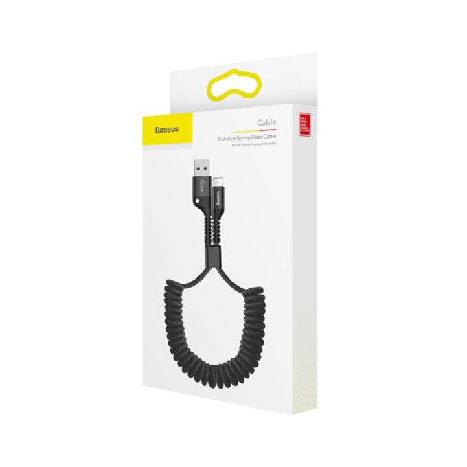 Baseus - Lightning / USB Kabel (1m), pružinový, černá