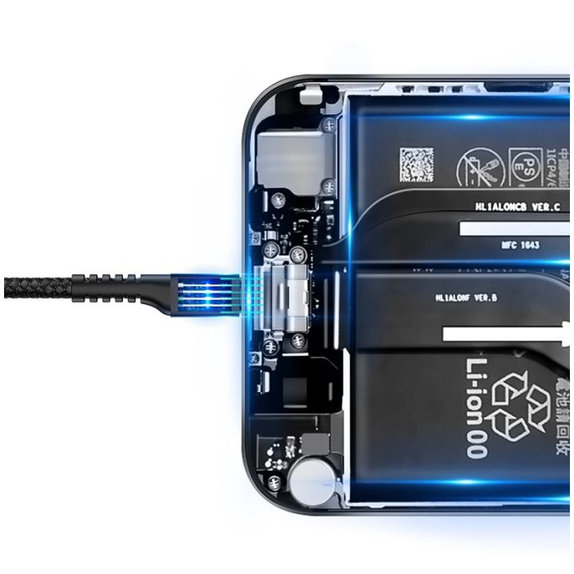 Baseus - USB-C / USB Kabel (1m), pružinový, černá
