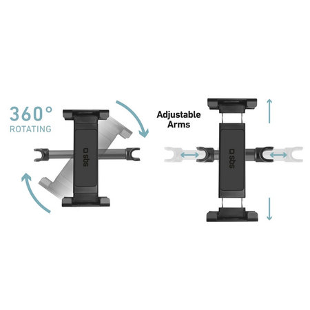 SBS - Držák na opírku hlavy Mount Pro pro smartfón a tablet do 12.9", černá