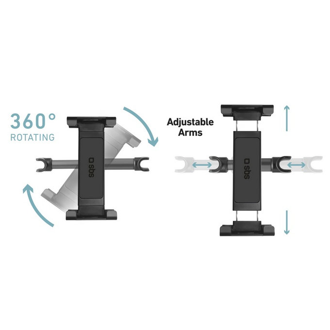 SBS - Držák na opírku hlavy Mount Pro pro smartfón a tablet do 12.9", černá