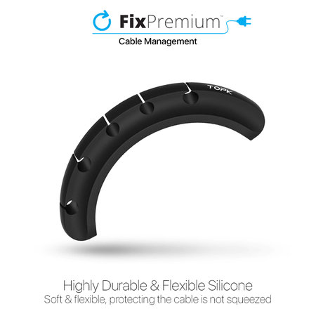 TOPK - Organizér Kabelů - Držák na 3 Kabely, černý