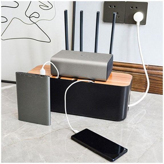 FixPremium - Organizér Kabelů - Cable Box, černá