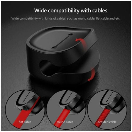 Baseus - Organizér Kabelů - Držák na 3 Kabely, černý